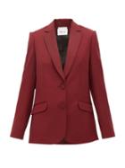 Matchesfashion.com Pallas X Claire Thomson-jonville - Faulkner Single Breasted Wool Crepe Jacket - Womens - Burgundy