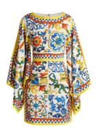 Dolce & Gabbana Majolica-print Silk-blend Charmeuse Dress