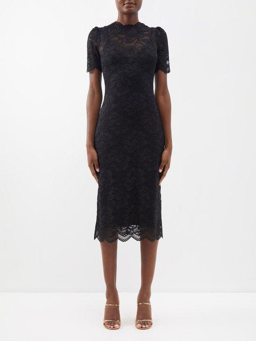 Paco Rabanne - Floral-lace Dress - Womens - Black