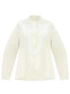 Matchesfashion.com Jil Sander - Nicoleta Stand-collar Cotton Shirt - Womens - Ivory