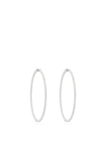Matchesfashion.com Lynn Ban - Cubic Zirconia & Sterling-silver Hoop Earrings - Womens - White
