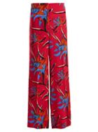 Matchesfashion.com Diane Von Furstenberg - Harlow Floral Print Wide Leg Trousers - Womens - Pink Print