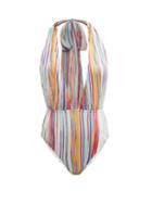 Missoni Mare - Halterneck Striped Swimsuit - Womens - Multi Stripe