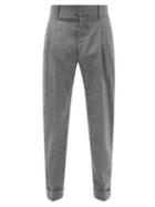 Alexander Mcqueen - Slim-leg Wool-flannel Suit Trousers - Mens - Grey