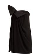 Matchesfashion.com Saint Laurent - Bow Embellished Strapless Crepe Dress - Womens - Black
