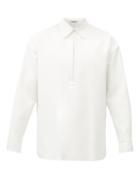 Matchesfashion.com Valentino - Keyhole-slit Cotton-blend Twill Shirt - Mens - White