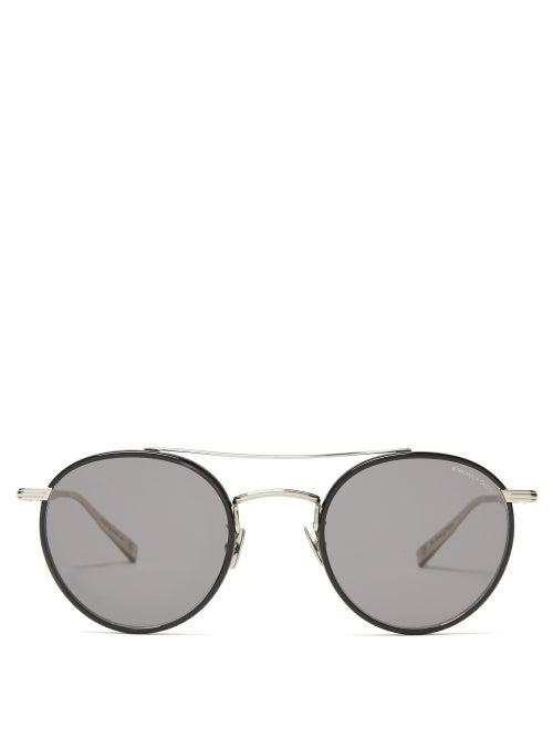 Matchesfashion.com Garrett Leight - X Rimowa Round Metal And Acetate Sunglasses - Mens - Black