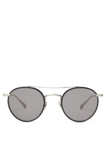 Matchesfashion.com Garrett Leight - X Rimowa Round Metal And Acetate Sunglasses - Mens - Black