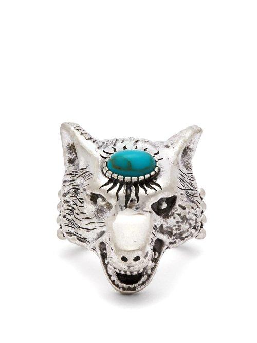 Matchesfashion.com Gucci - Anger Forest Wolf Sterling Silver Ring - Mens - Silver