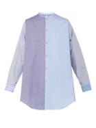 Matchesfashion.com By Walid - Ally Panelled Striped Cotton Shirt - Mens - Light Blue