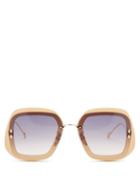 Isabel Marant Eyewear - Layered Square Metal Sunglasses - Womens - Amber