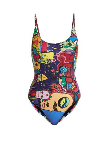Ellie Rassia Old Fashioned-print Swimsuit