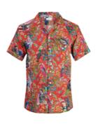 Etro Tropical-print Short-sleeved Linen Shirt