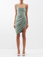 Jacquemus - Saudade Asymmetric Crepe Dress - Womens - Khaki