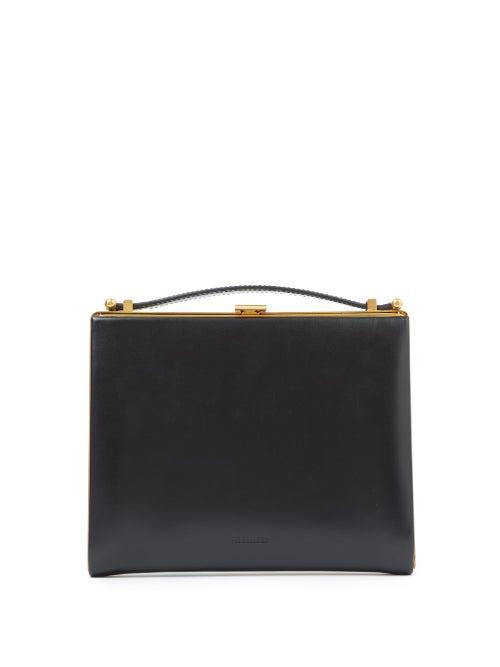 Matchesfashion.com Jil Sander - Metal-frame Leather Clutch Bag - Womens - Black