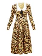 Matchesfashion.com Alessandra Rich - Leopard-print Silk-satin Midi Dress - Womens - Leopard