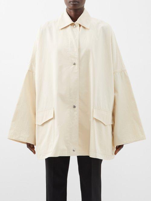 Toteme - Washed Organic-cotton Jacket - Womens - Vanilla