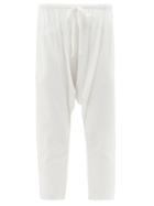 Matchesfashion.com Domi - Dropped-seat Organic-cotton Jersey Trousers - Womens - White