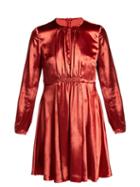 Matchesfashion.com Redvalentino - Smocked Velvet Mini Dress - Womens - Red