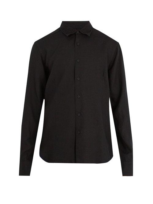 Matchesfashion.com Orlebar Brown - Meden Point Collar Linen Shirt - Mens - Black