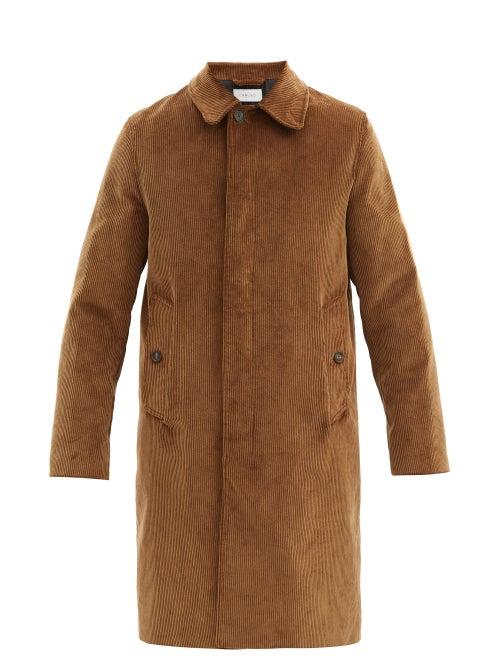 Matchesfashion.com Caruso - Point-collar Cotton-corduroy Coat - Mens - Brown