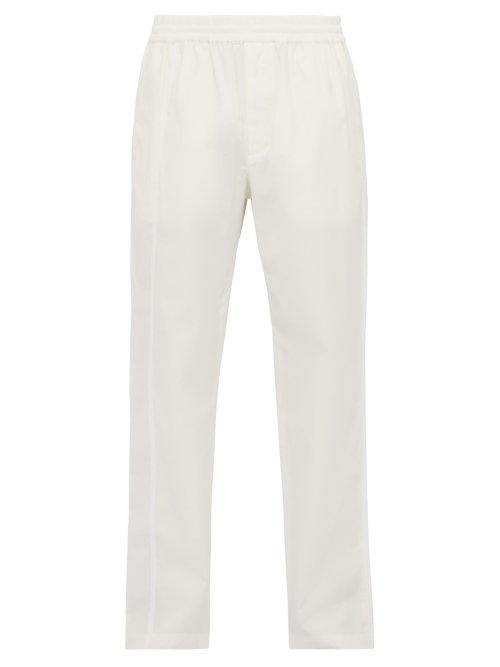 Matchesfashion.com Helmut Lang - Side Stripe Cotton Twill Chino Trousers - Mens - White