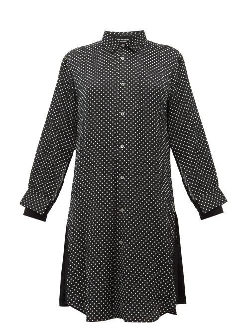 Matchesfashion.com Junya Watanabe - Polka Dot Satin Shirtdress - Womens - Black Multi