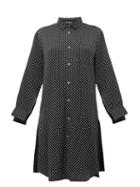 Matchesfashion.com Junya Watanabe - Polka Dot Satin Shirtdress - Womens - Black Multi
