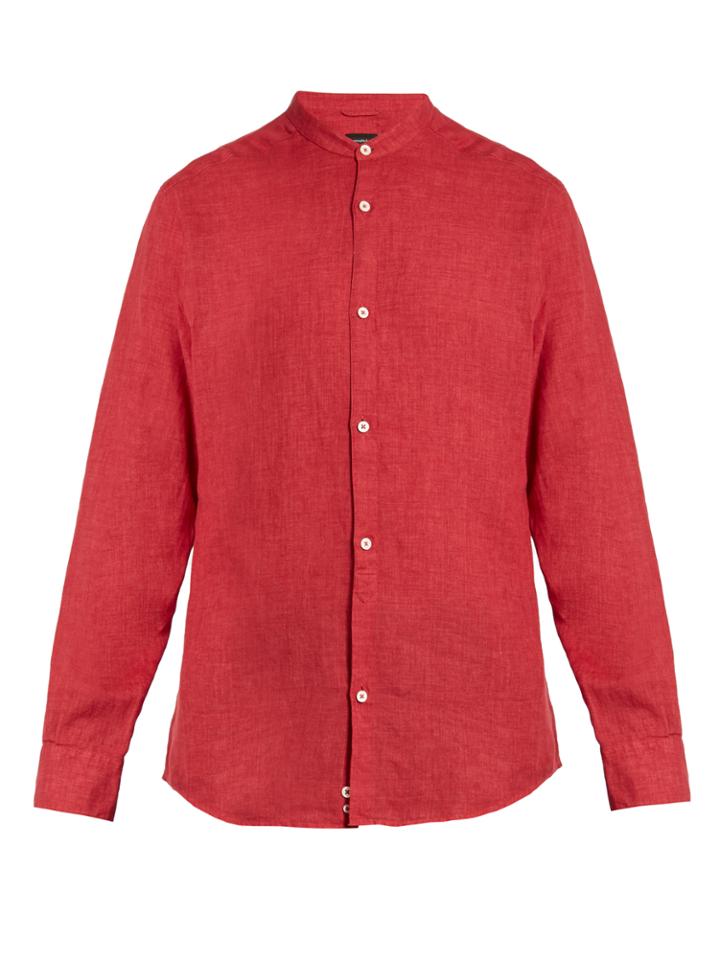 Ermenegildo Zegna Stand-collar Linen Shirt