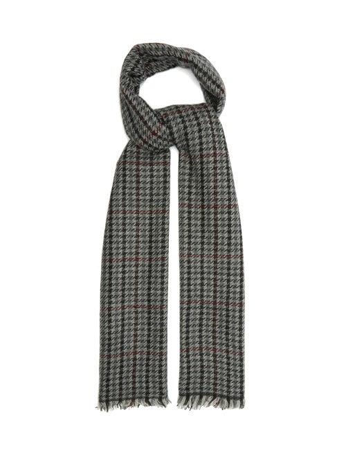 Matchesfashion.com Isabel Marant - Dash Shepherd-check Wool-blend Twill Scarf - Womens - Grey