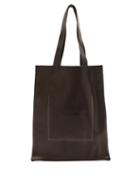 Matchesfashion.com Rick Owens - Stitched Logo-embossed Leather Tote Bag - Mens - Black