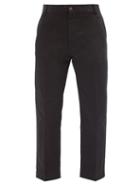 Matchesfashion.com Maison Kitsun - Slim-leg Cotton-twill Trousers - Mens - Black