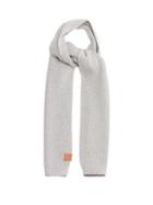 Matchesfashion.com Loewe - Logo-patch Ribbed-wool Scarf - Womens - Grey
