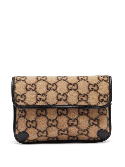 Matchesfashion.com Gucci - Gg-print Felt Belt Bag - Mens - Beige Multi