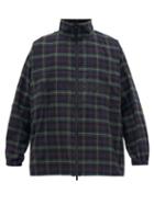 Matchesfashion.com Balenciaga - Logo-embroidered Checked Flannel Jacket - Mens - Green Multi