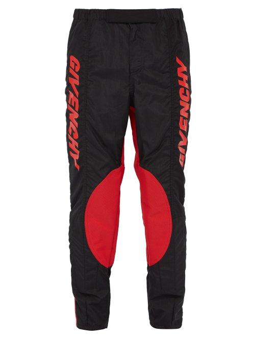 Matchesfashion.com Givenchy - Logo Biker Pants - Mens - Black Red