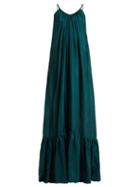 Matchesfashion.com Kalita - Brigitte Silk Habotai Maxi Dress - Womens - Dark Green