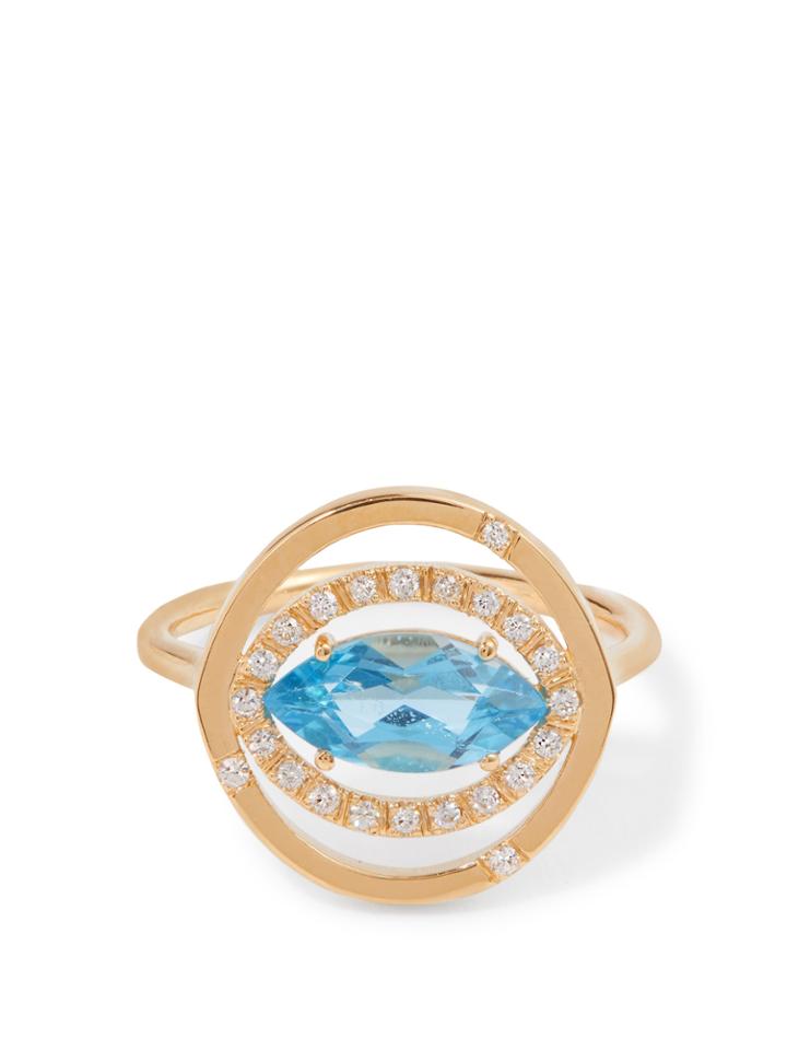 Susan Foster Diamond, Topaz & Yellow-gold Ring