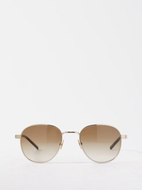 Saint Laurent Eyewear - Round Metal-acetate Sunglasses - Mens - Black