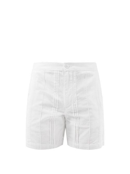 Smr Days - Pines Pintucked Cotton Shorts - Mens - White