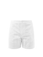 Smr Days - Pines Pintucked Cotton Shorts - Mens - White