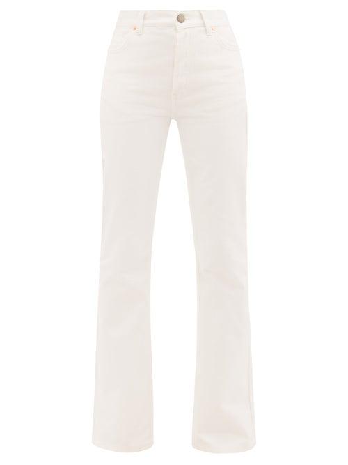 Raey - Angel Organic-cotton Bootcut Jeans - Womens - White