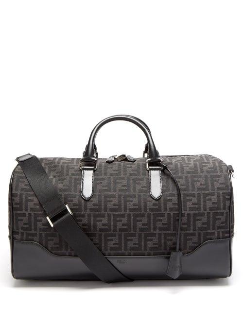 Fendi - Ff-logo Jacquard Leather-trim Canvas Holdall - Mens - Black