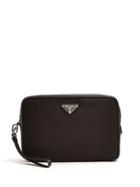 Matchesfashion.com Prada - Leather Trimmed Nylon Wash Bag - Mens - Black