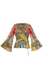 Matchesfashion.com Etro - Suffolk Patchwork Print Silk Blouse - Womens - Yellow Multi