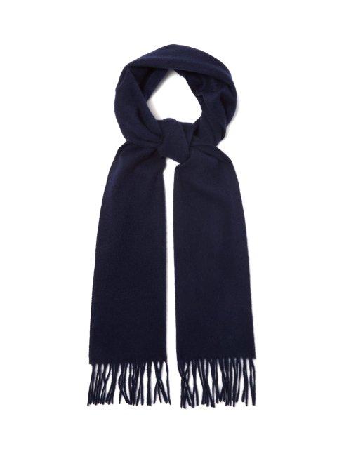 Matchesfashion.com Paul Smith - Fringed Cashmere Scarf - Mens - Navy