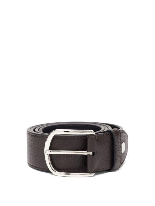 Matchesfashion.com Brioni - Leather Belt - Mens - Black Brown