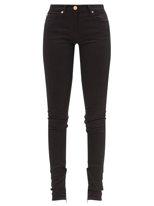 Matchesfashion.com Versace - Zipped-cuff Skinny-leg Jeans - Womens - Black