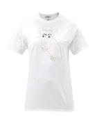 Matchesfashion.com Bode - Hand-drawn Sheep Cotton-jersey T-shirt - Womens - White
