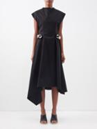 Jw Anderson - Chain-link Cap Sleeve Cotton Dress - Womens - Black
